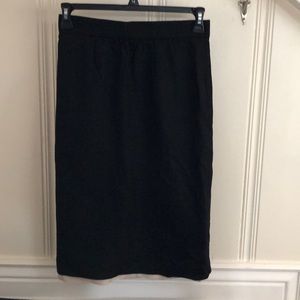 Designer Black Wool Skirt
